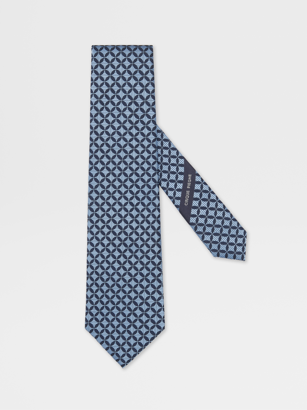 Corbata de Seda Cinque Pieghe Azul Claro
